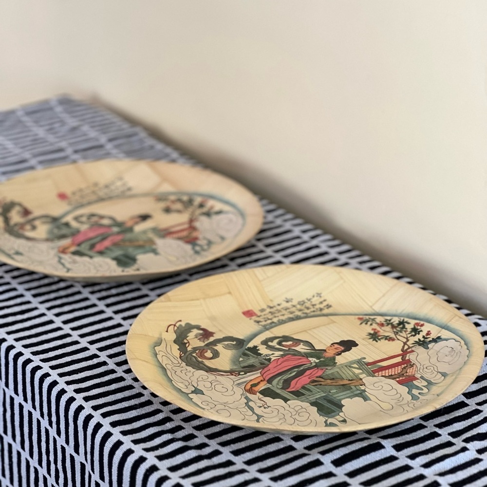 Vintage bamboo plates